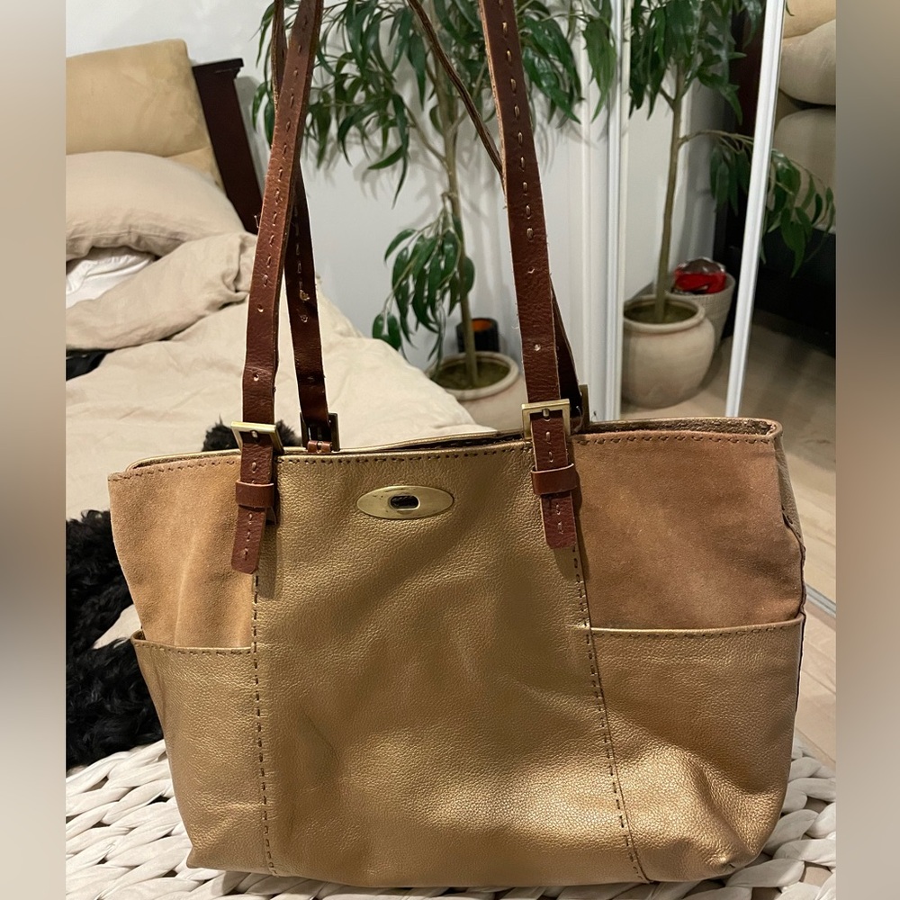Carla Mancini gold purse/tote bag
